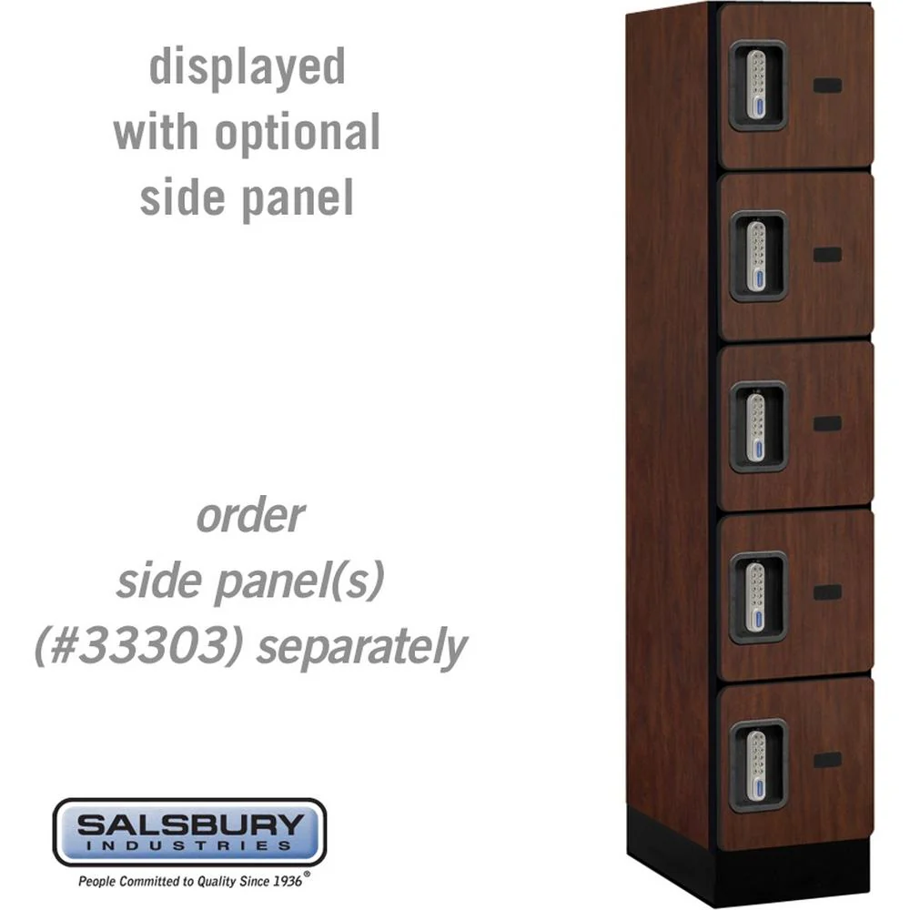 12" Wide Five Tier Box Style Designer Wood Locker - 1 Wide - 5 Feet High - 18" Deep by Salsbury - Image 30