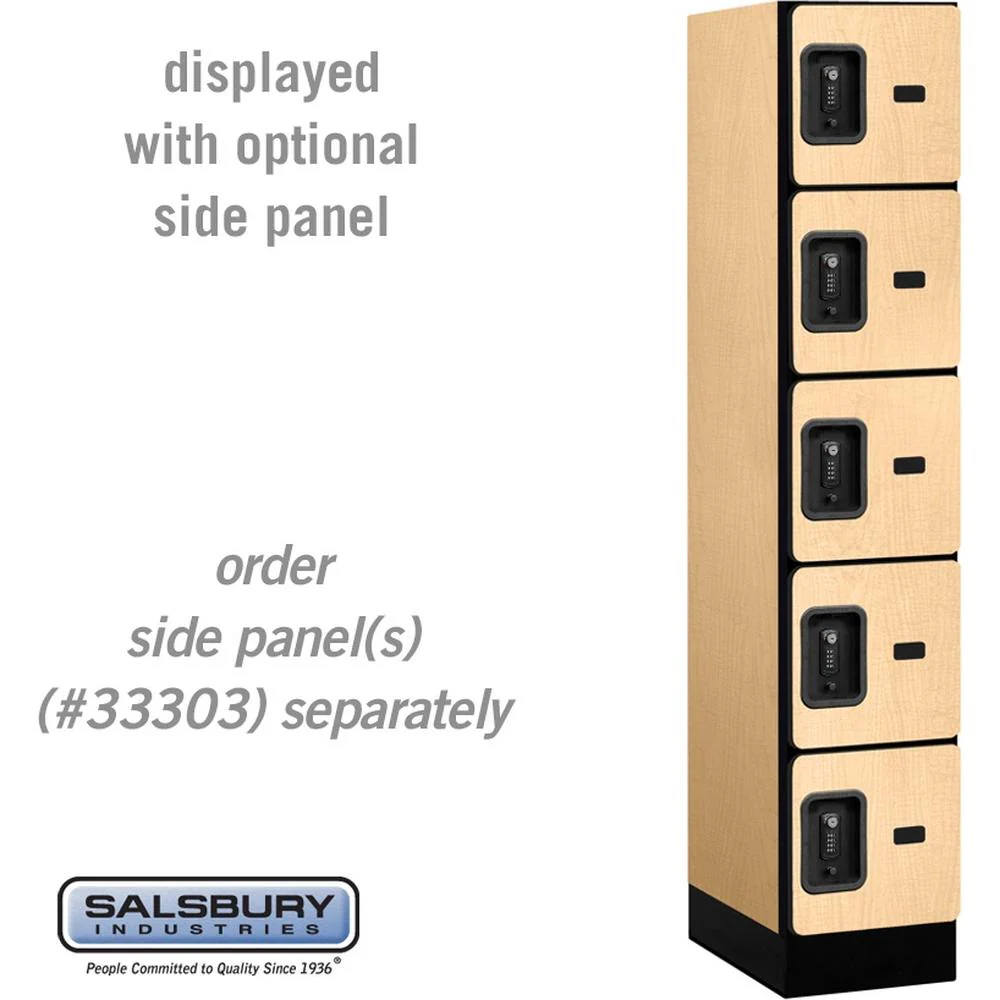 12" Wide Five Tier Box Style Designer Wood Locker - 1 Wide - 5 Feet High - 18" Deep by Salsbury - Image 34