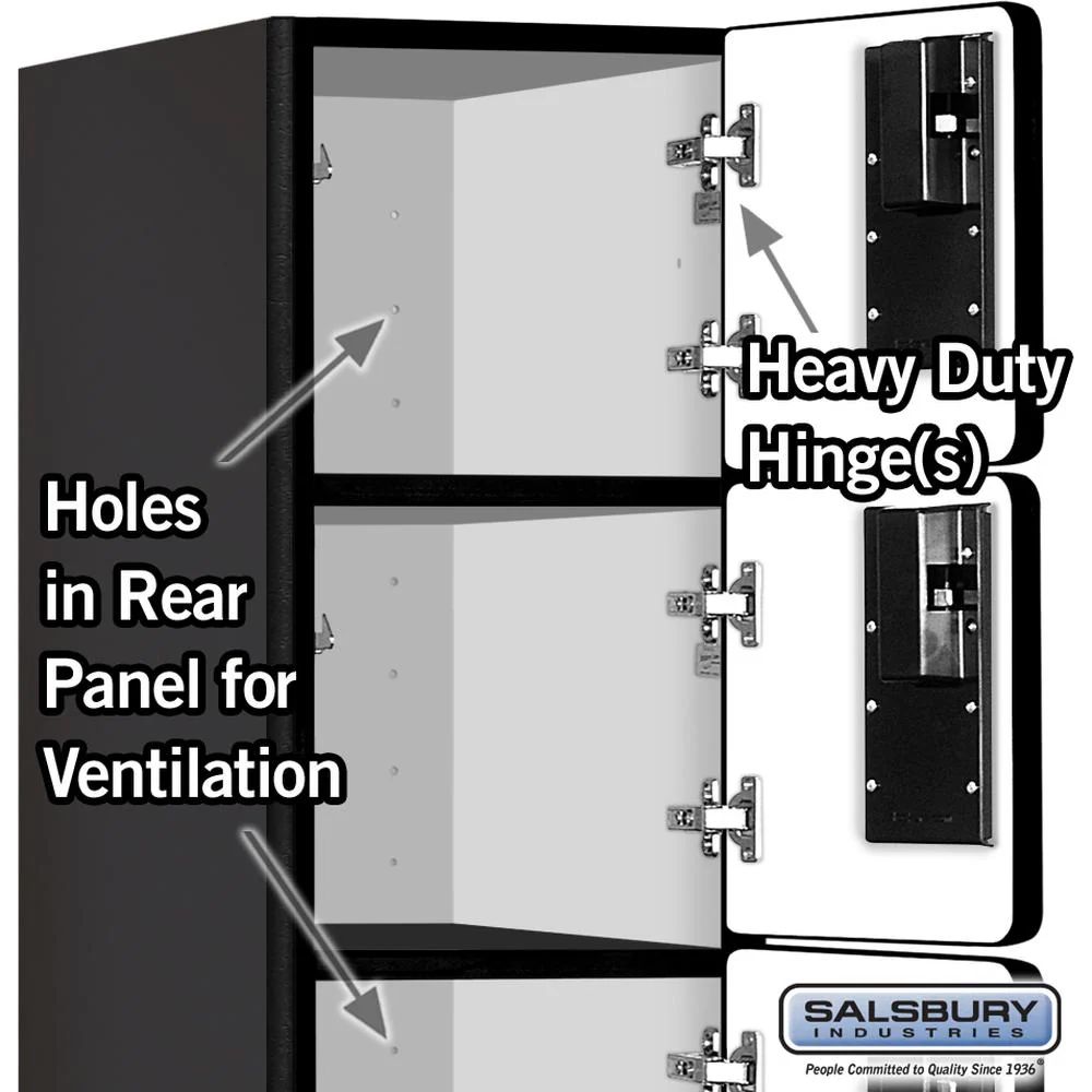 12" Wide Five Tier Box Style Designer Wood Locker - 1 Wide - 5 Feet High - 18" Deep by Salsbury - Image 4