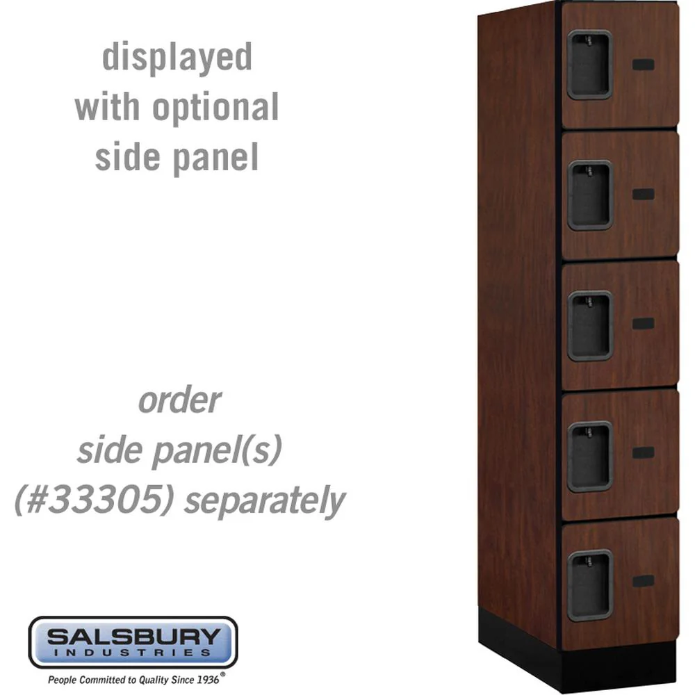 12" Wide Five Tier Box Style Designer Wood Locker - 1 Wide - 5 Feet High - 21" Deep by Salsbury - Image 27