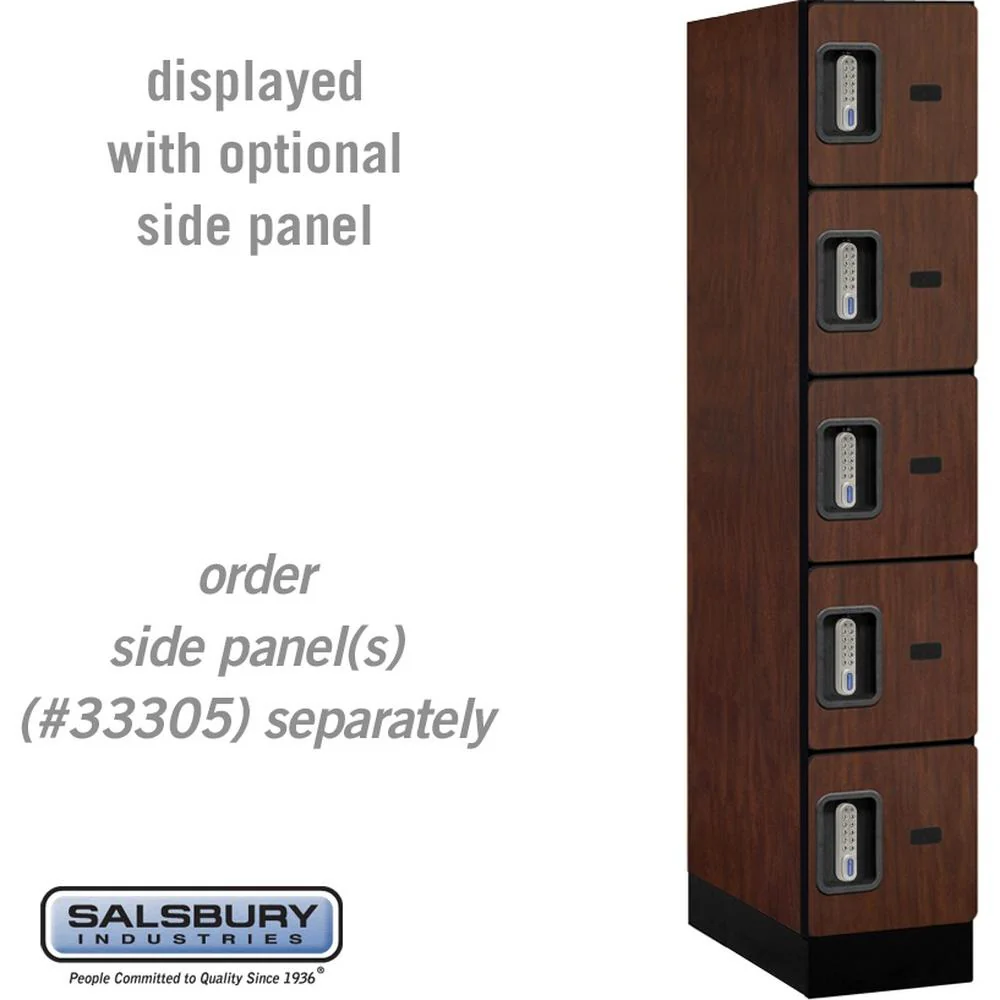 12" Wide Five Tier Box Style Designer Wood Locker - 1 Wide - 5 Feet High - 21" Deep by Salsbury - Image 30