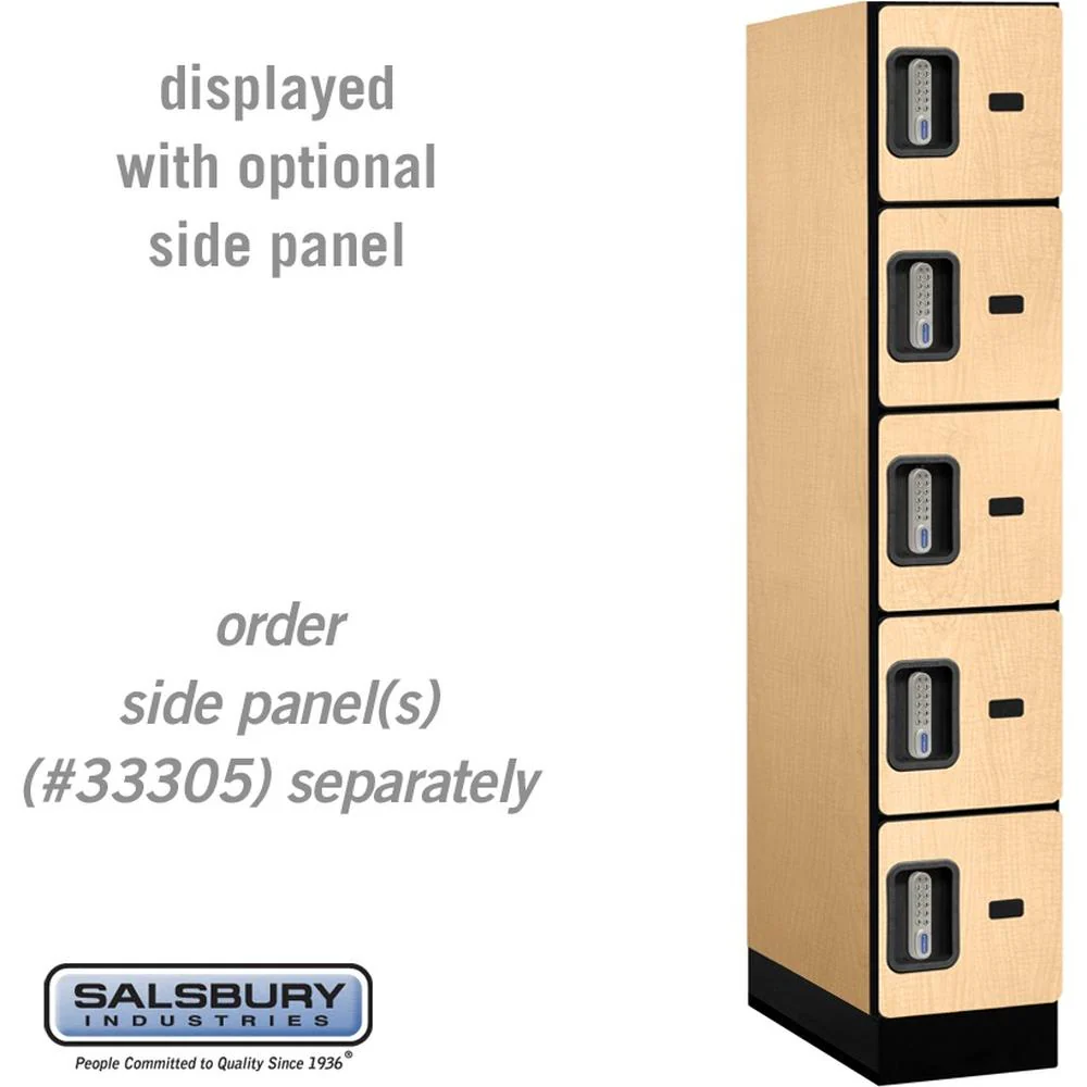 12" Wide Five Tier Box Style Designer Wood Locker - 1 Wide - 5 Feet High - 21" Deep by Salsbury - Image 35