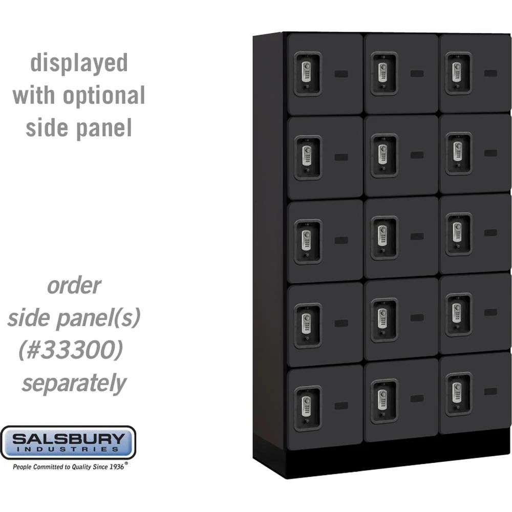 12" Wide Five Tier Box Style Designer Wood Locker - 3 Wide - 5 Feet High - 15" Deep by Salsbury - Image 11
