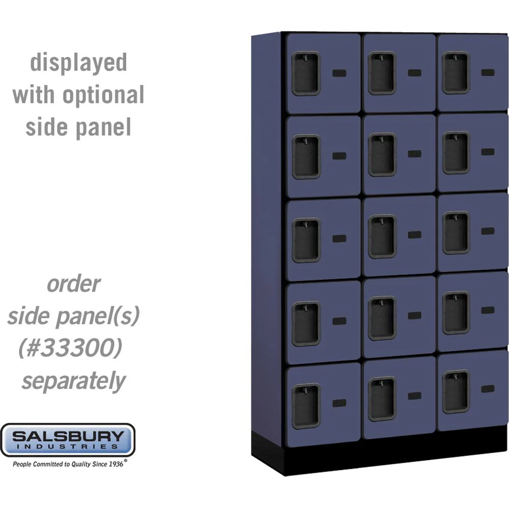 12" Wide Five Tier Box Style Designer Wood Locker - 3 Wide - 5 Feet High - 15" Deep by Salsbury - Image 12