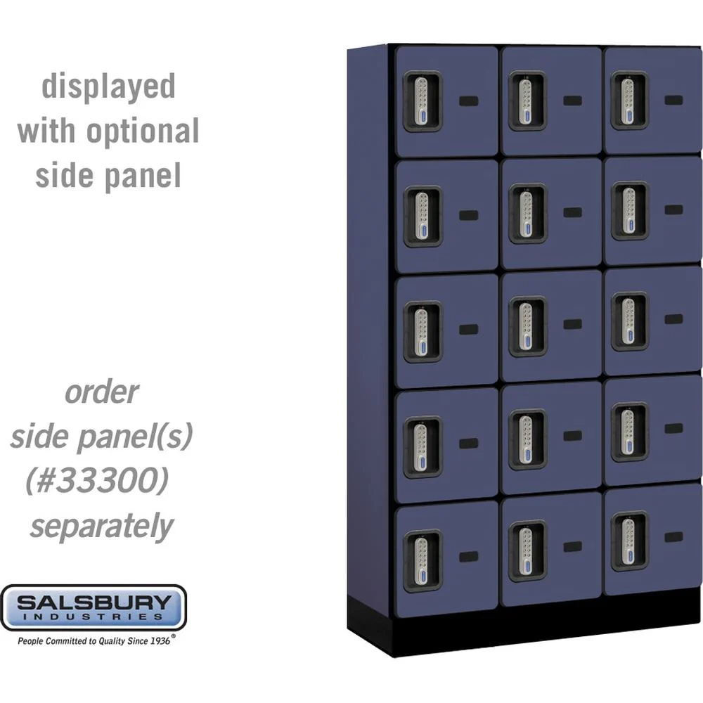 12" Wide Five Tier Box Style Designer Wood Locker - 3 Wide - 5 Feet High - 15" Deep by Salsbury - Image 15