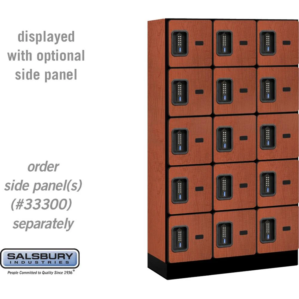 12" Wide Five Tier Box Style Designer Wood Locker - 3 Wide - 5 Feet High - 15" Deep by Salsbury - Image 18