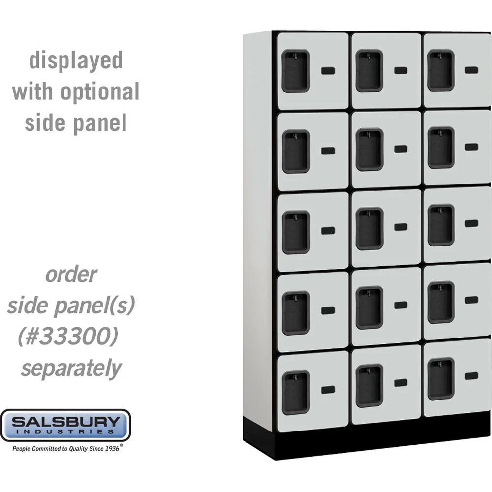 12" Wide Five Tier Box Style Designer Wood Locker - 3 Wide - 5 Feet High - 15" Deep by Salsbury - Image 22