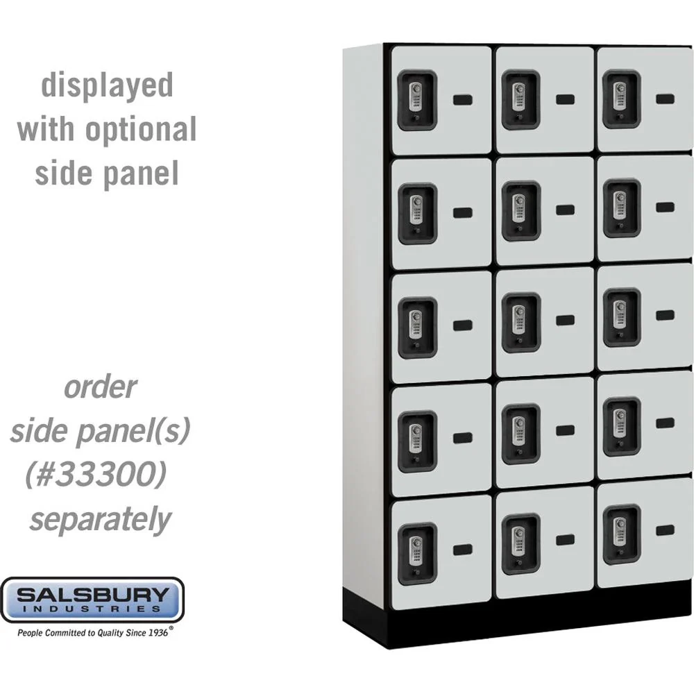 12" Wide Five Tier Box Style Designer Wood Locker - 3 Wide - 5 Feet High - 15" Deep by Salsbury - Image 26