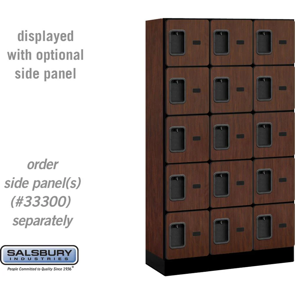 12" Wide Five Tier Box Style Designer Wood Locker - 3 Wide - 5 Feet High - 15" Deep by Salsbury - Image 27