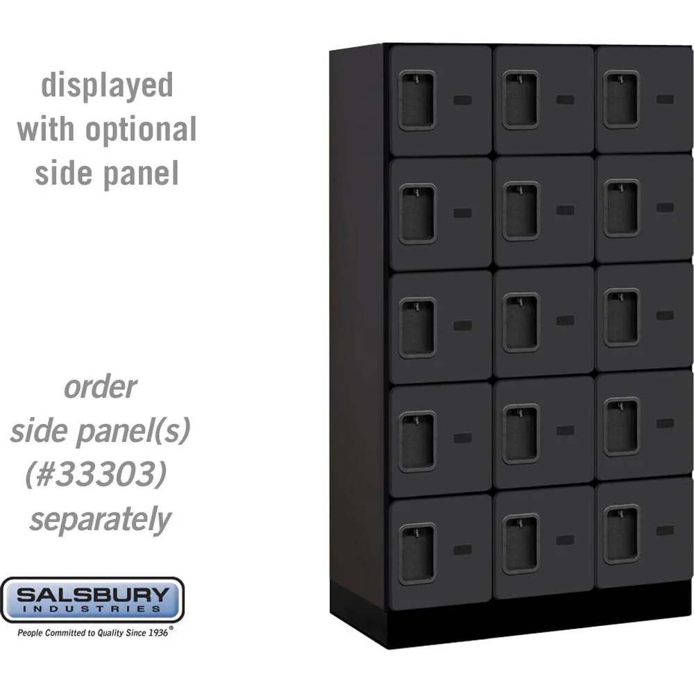 12" Wide Five Tier Box Style Designer Wood Locker - 3 Wide - 5 Feet High - 18" Deep by Salsbury