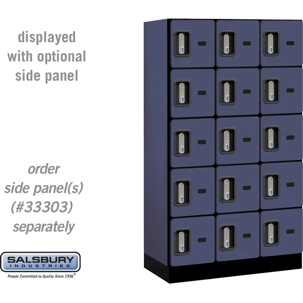 12" Wide Five Tier Box Style Designer Wood Locker - 3 Wide - 5 Feet High - 18" Deep by Salsbury - Image 15