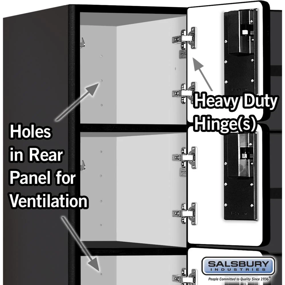 12" Wide Five Tier Box Style Designer Wood Locker - 3 Wide - 5 Feet High - 18" Deep by Salsbury - Image 4