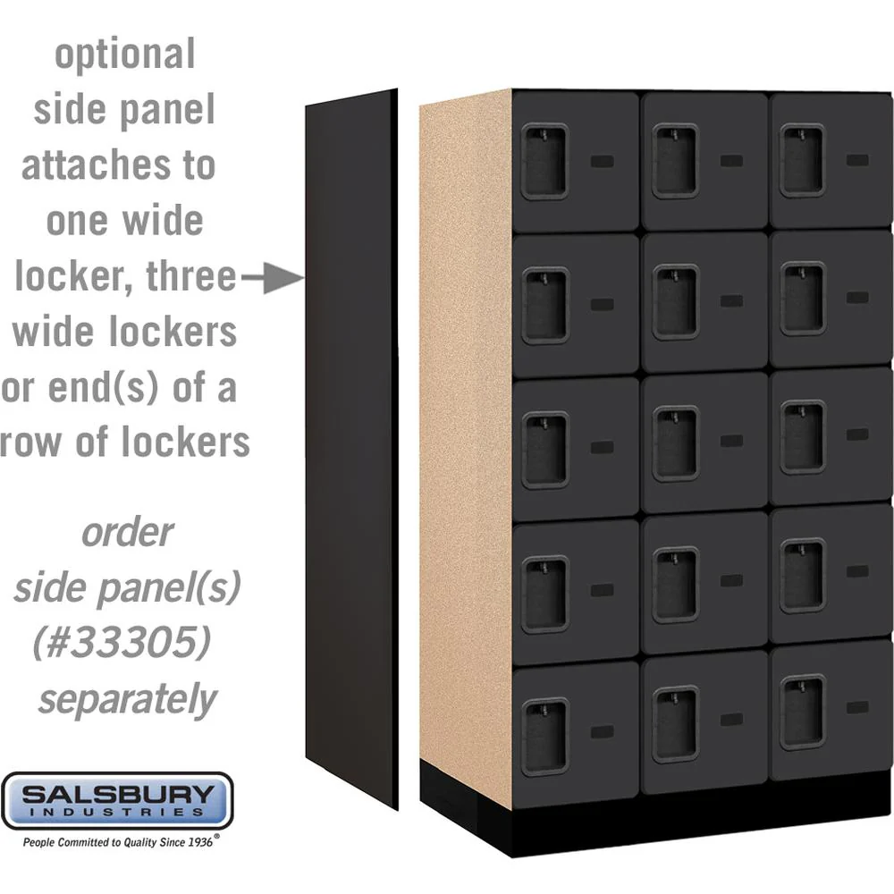 12" Wide Five Tier Box Style Designer Wood Locker - 3 Wide - 5 Feet High - 21" Deep by Salsbury - Image 2