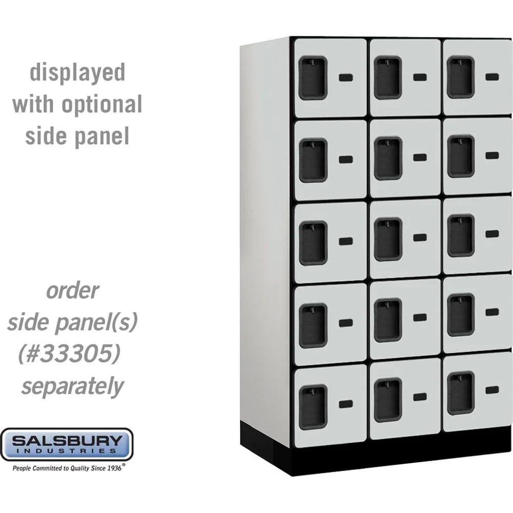 12" Wide Five Tier Box Style Designer Wood Locker - 3 Wide - 5 Feet High - 21" Deep by Salsbury - Image 22