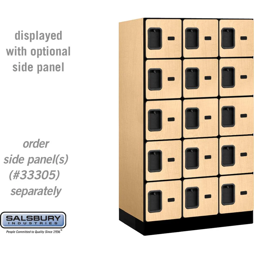 12" Wide Five Tier Box Style Designer Wood Locker - 3 Wide - 5 Feet High - 21" Deep by Salsbury - Image 32