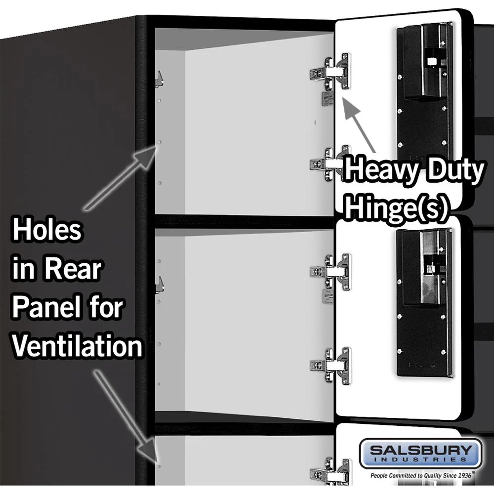 12" Wide Five Tier Box Style Designer Wood Locker - 3 Wide - 5 Feet High - 21" Deep by Salsbury - Image 4