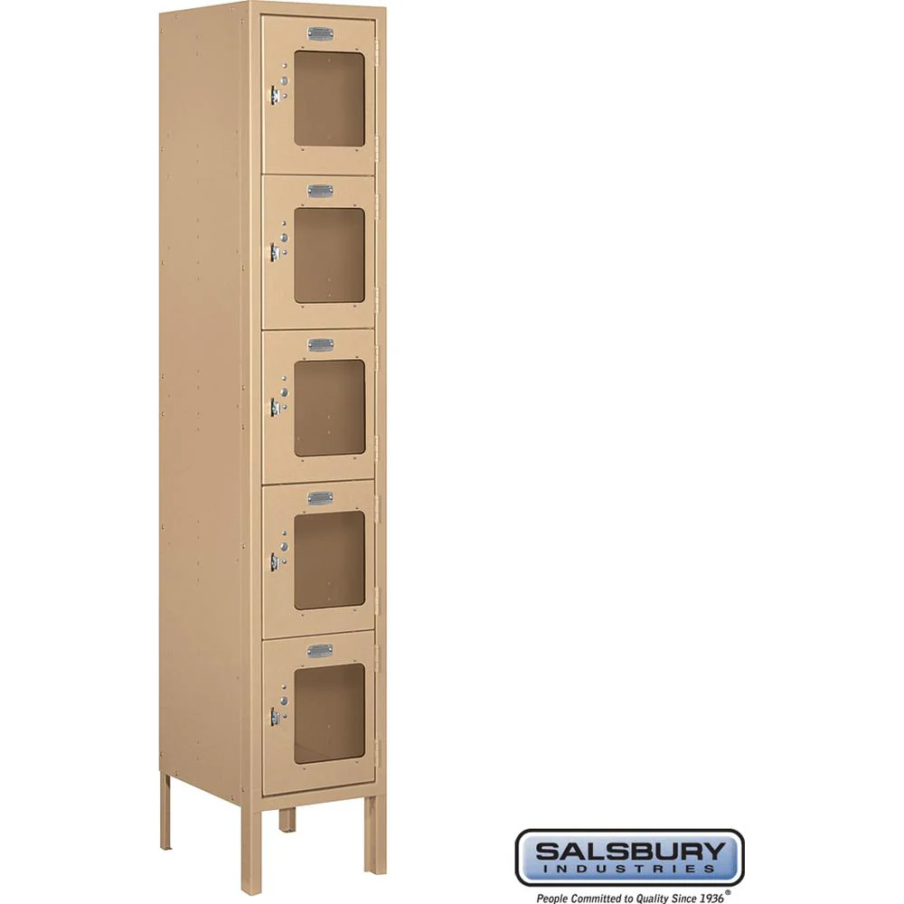 12" Wide Five Tier Box Style See-Through Metal Locker - 1 Wide - 5 Feet High - 12" Deep by Salsbury - Image 10