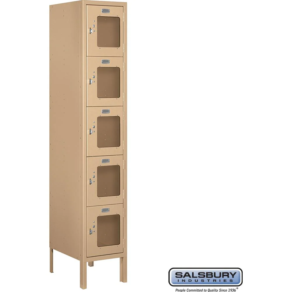 12" Wide Five Tier Box Style See-Through Metal Locker - 1 Wide - 5 Feet High - 15" Deep by Salsbury - Image 10