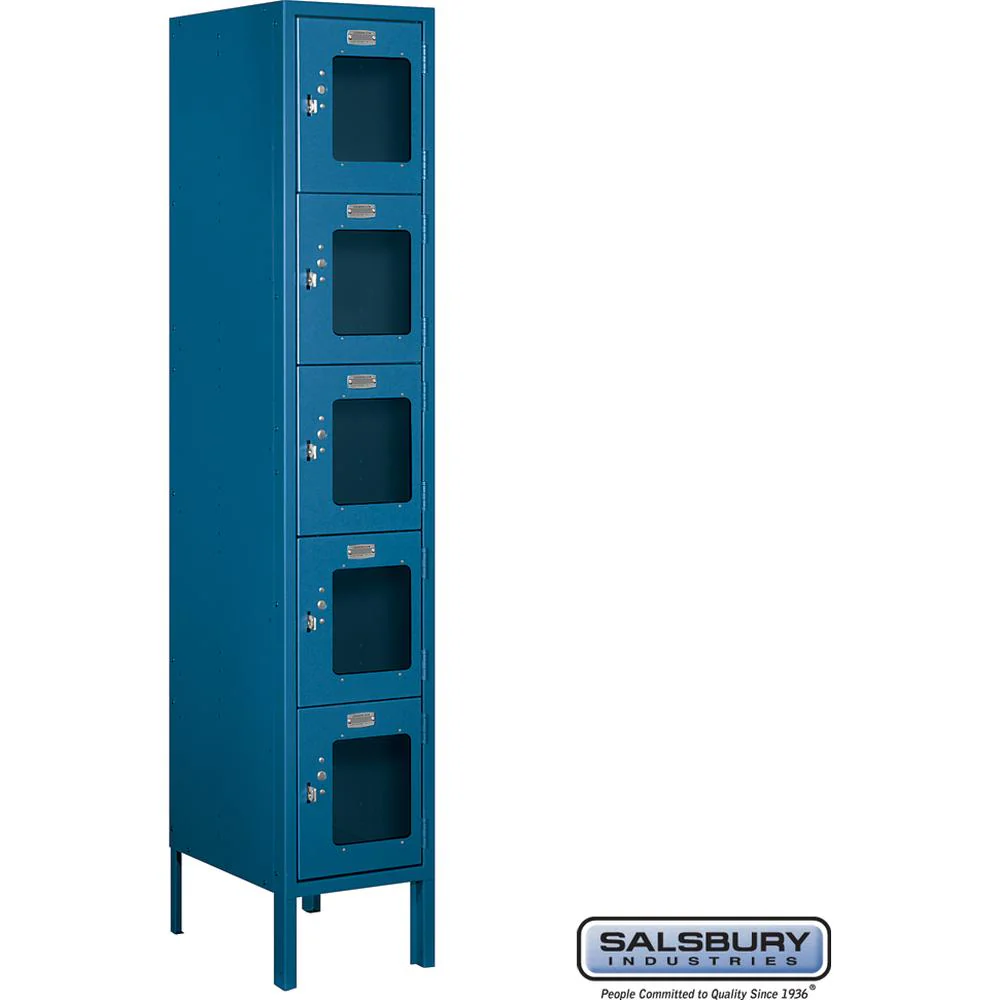 12" Wide Five Tier Box Style See-Through Metal Locker - 1 Wide - 5 Feet High - 15" Deep by Salsbury - Image 6