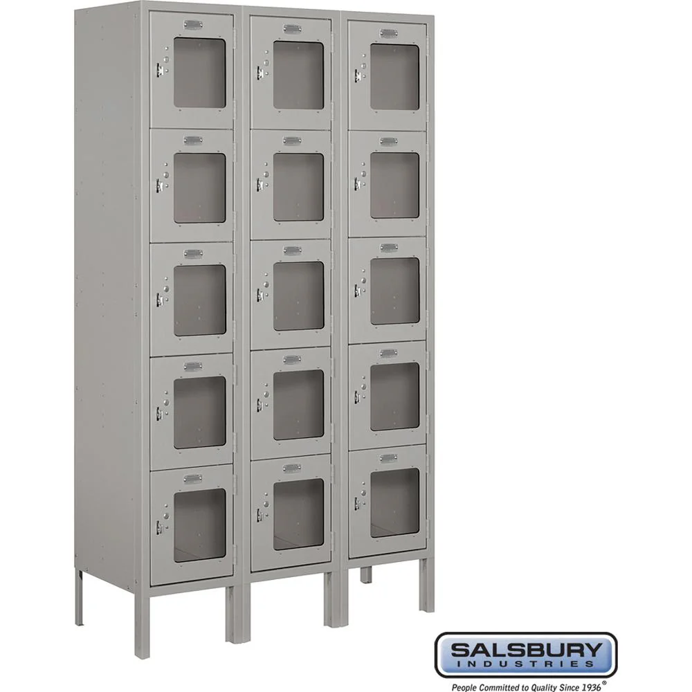 12" Wide Five Tier Box Style See-Through Metal Locker - 3 Wide - 5 Feet High - 12" Deep by Salsbury - Image 8
