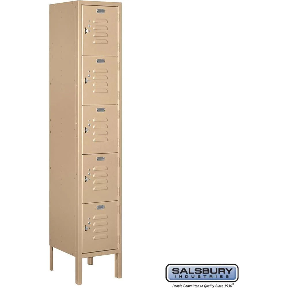 12" Wide Five Tier Box Style Standard Metal Locker - 1 Wide - 5 Feet High - 12" Deep by Salsbury - Image 10