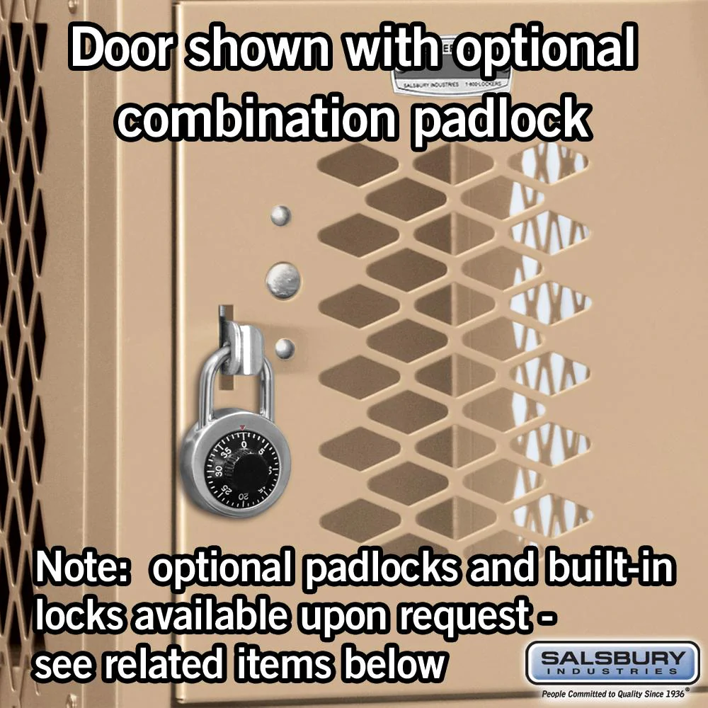 12" Wide Five Tier Box Style Vented Metal Locker - 3 Wide - 5 Feet High - 12" Deep by Salsbury - Image 3