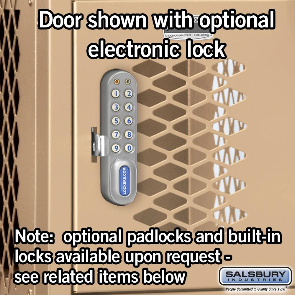 12" Wide Five Tier Box Style Vented Metal Locker - 3 Wide - 5 Feet High - 18" Deep by Salsbury - Image 5