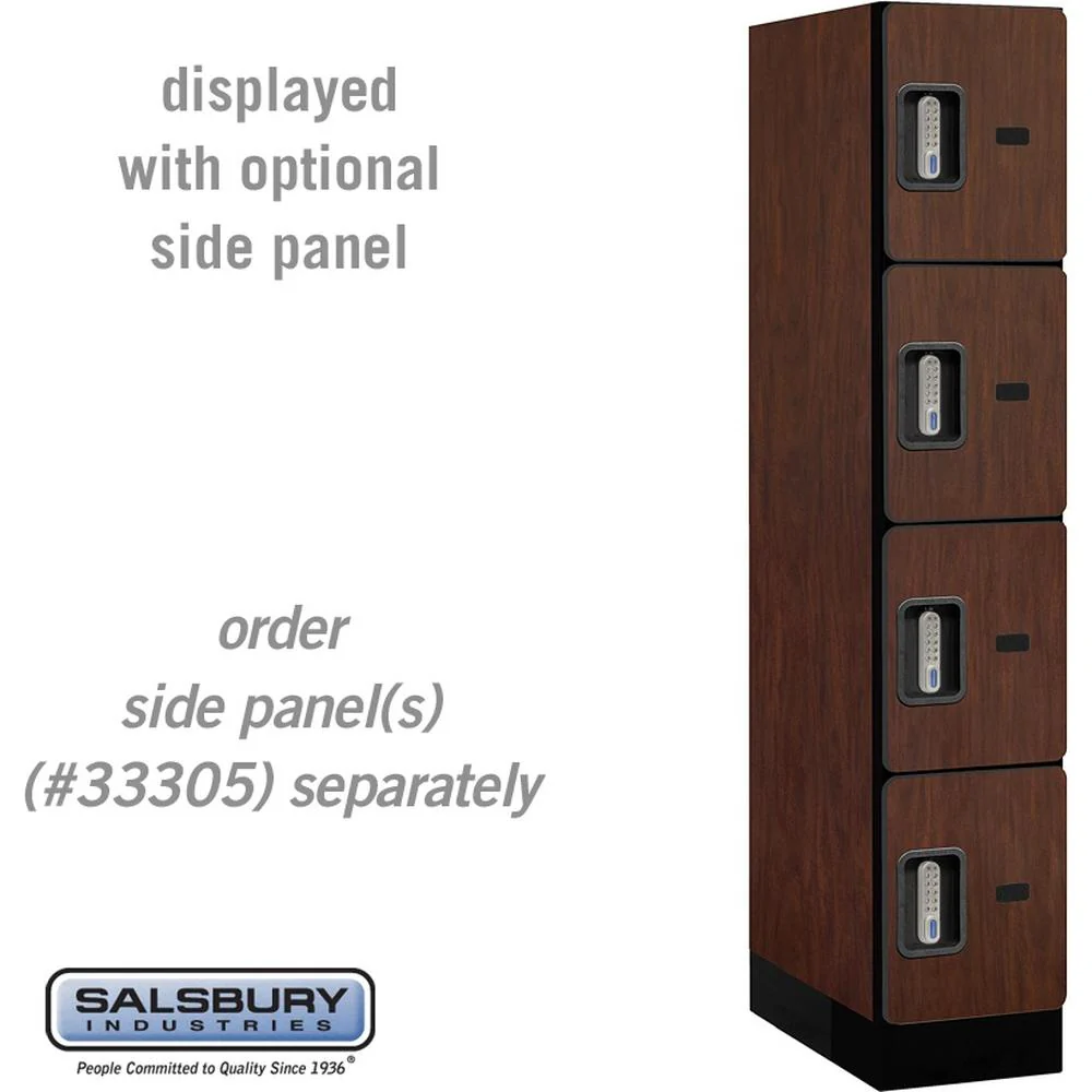 12" Wide Four Tier Designer Wood Locker - 1 Wide - 5 Feet High - 21" Deep by Salsbury - Image 30