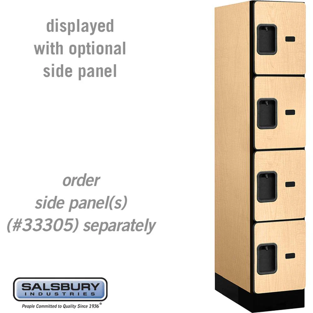 12" Wide Four Tier Designer Wood Locker - 1 Wide - 5 Feet High - 21" Deep by Salsbury - Image 32