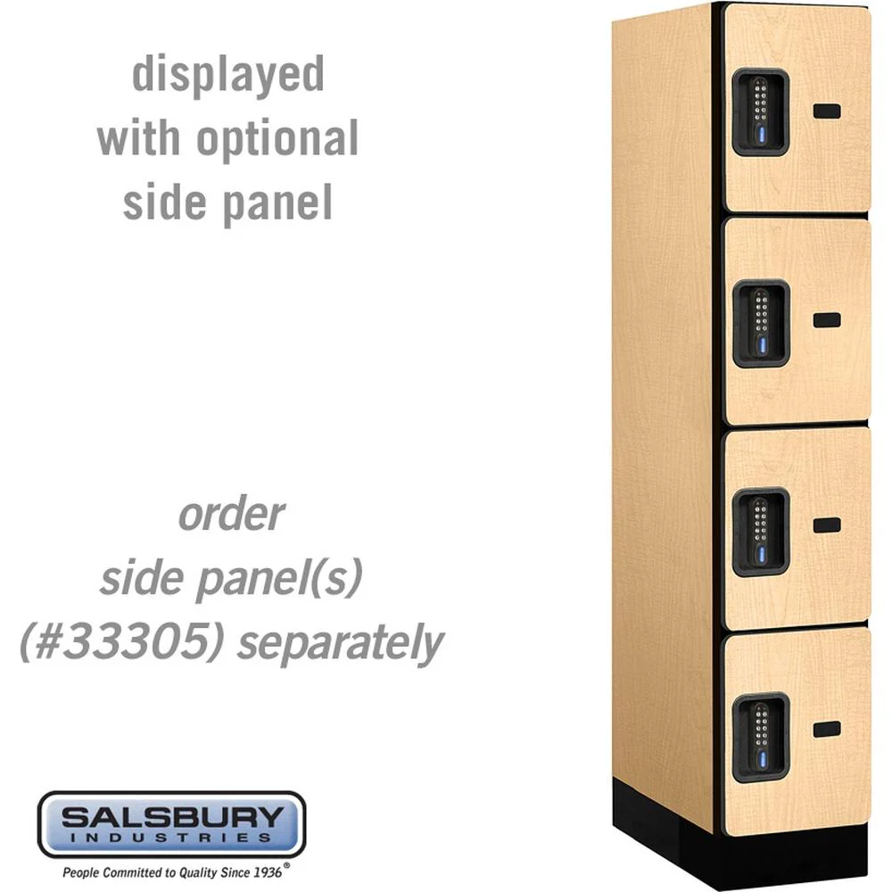12" Wide Four Tier Designer Wood Locker - 1 Wide - 5 Feet High - 21" Deep by Salsbury - Image 33