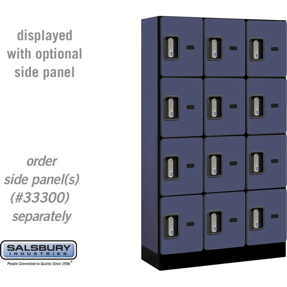12" Wide Four Tier Designer Wood Locker - 3 Wide - 5 Feet High - 15" Deep by Salsbury - Image 15