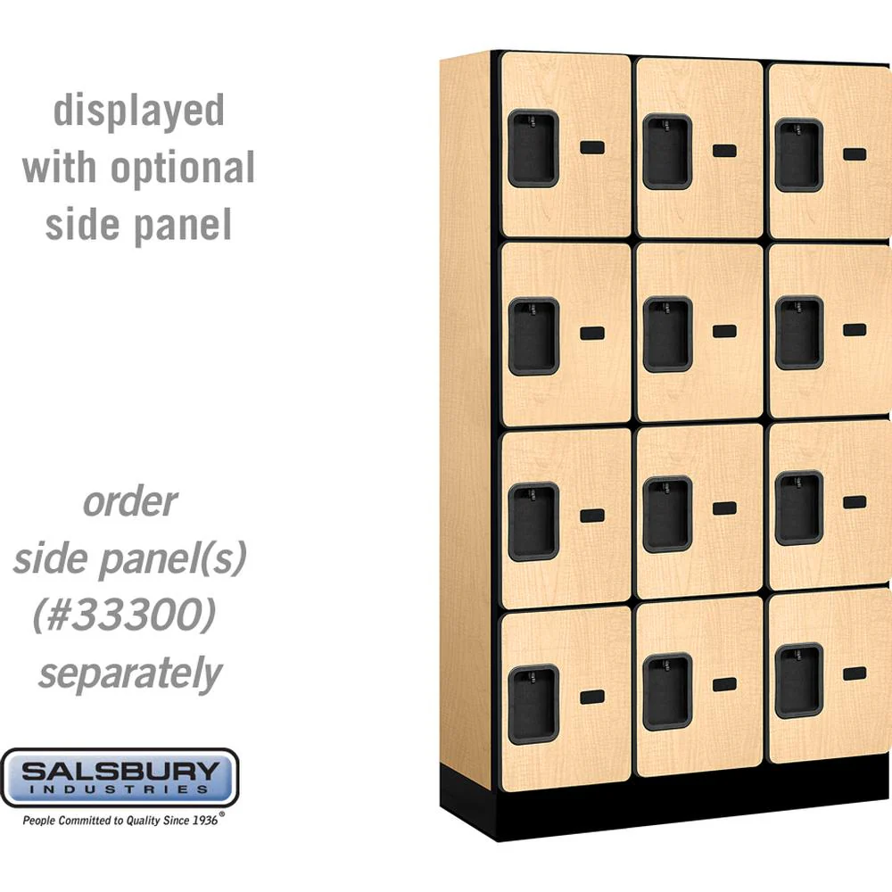 12" Wide Four Tier Designer Wood Locker - 3 Wide - 5 Feet High - 15" Deep by Salsbury - Image 32