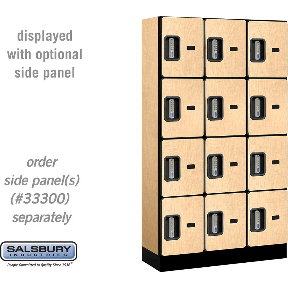 12" Wide Four Tier Designer Wood Locker - 3 Wide - 5 Feet High - 15" Deep by Salsbury - Image 35