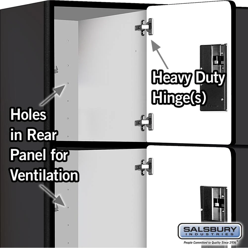 12" Wide Four Tier Designer Wood Locker - 3 Wide - 5 Feet High - 18" Deep by Salsbury - Image 4