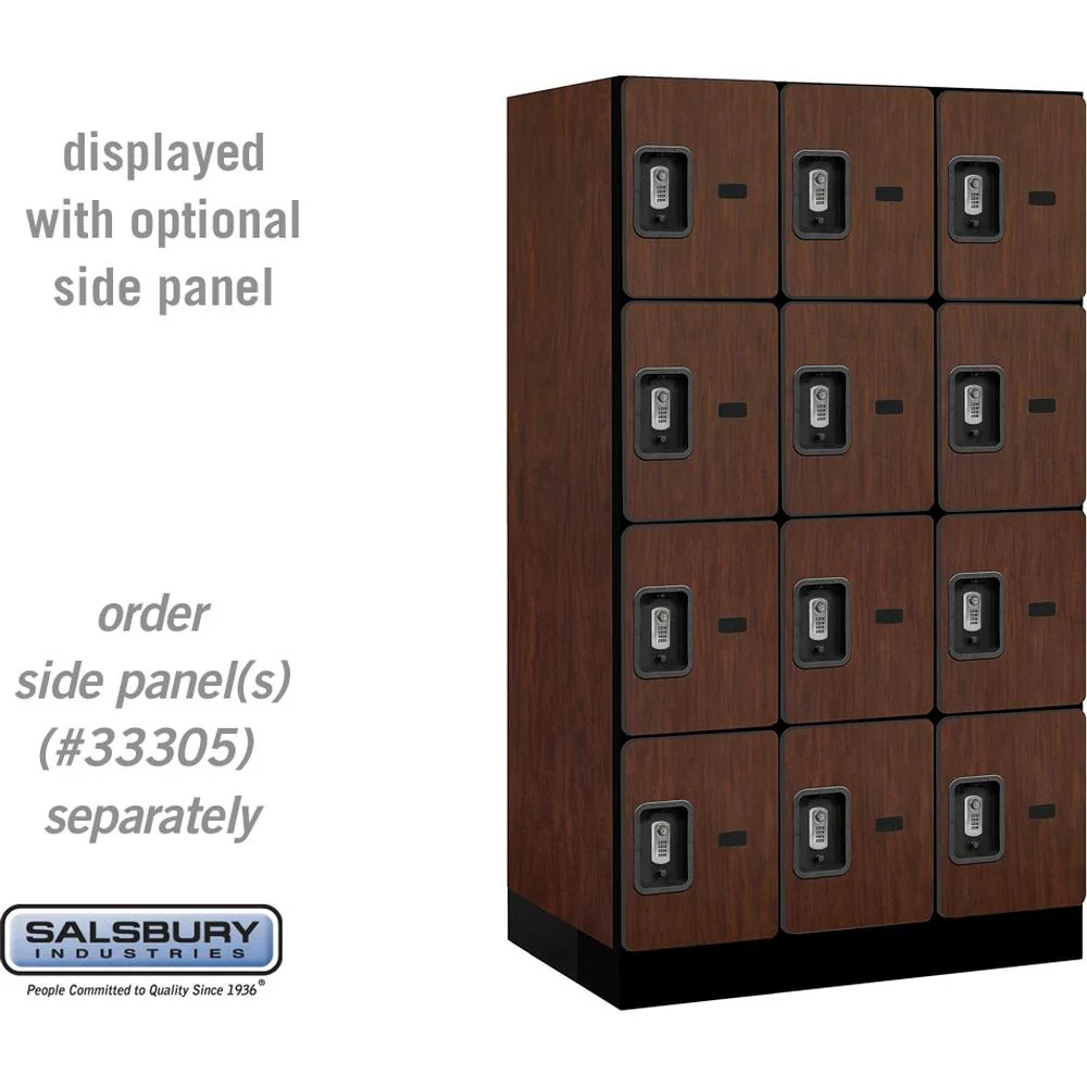 12" Wide Four Tier Designer Wood Locker - 3 Wide - 5 Feet High - 21" Deep by Salsbury - Image 31