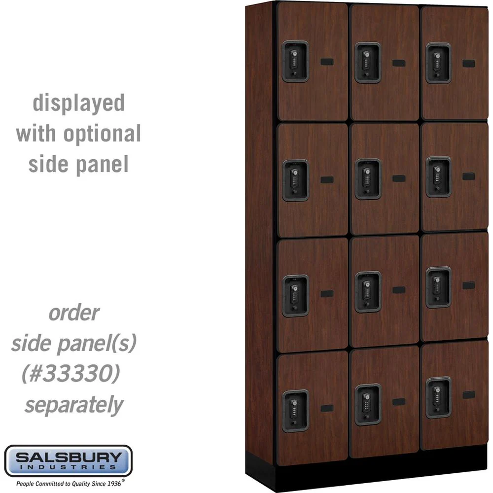 12" Wide Four Tier Designer Wood Locker - 3 Wide - 6 Feet High - 15" Deep by Salsbury - Image 29