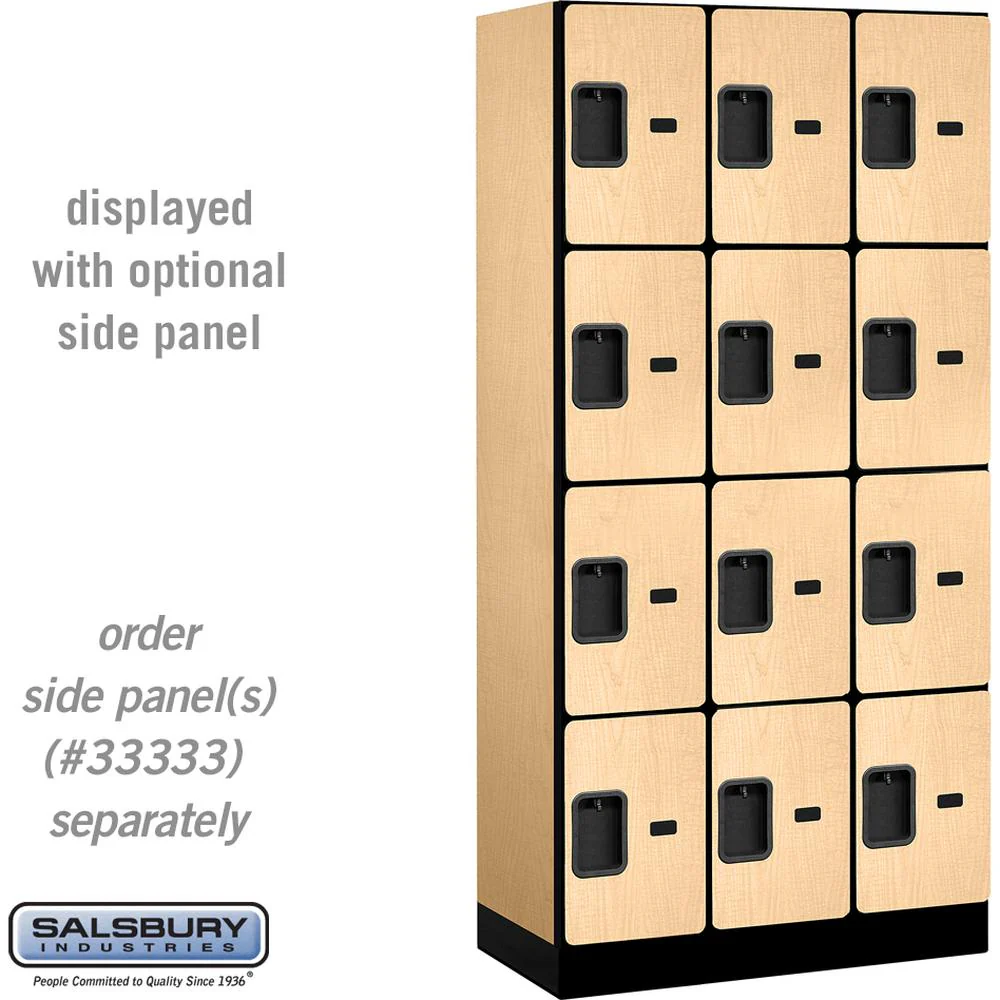 12" Wide Four Tier Designer Wood Locker - 3 Wide - 6 Feet High - 18" Deep by Salsbury - Image 32