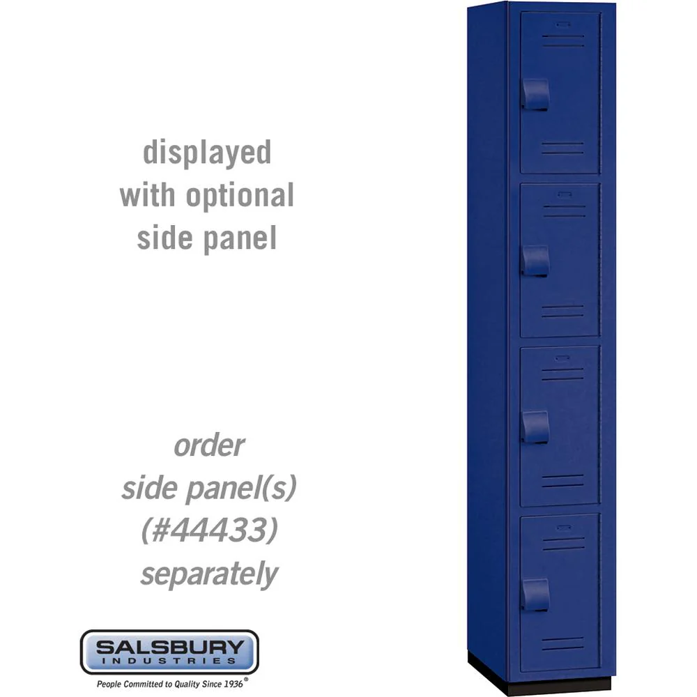 12" Wide Four Tier Heavy Duty Plastic Locker - 1 Wide - 6 Feet High - 18" Deep - Blue by Salsbury