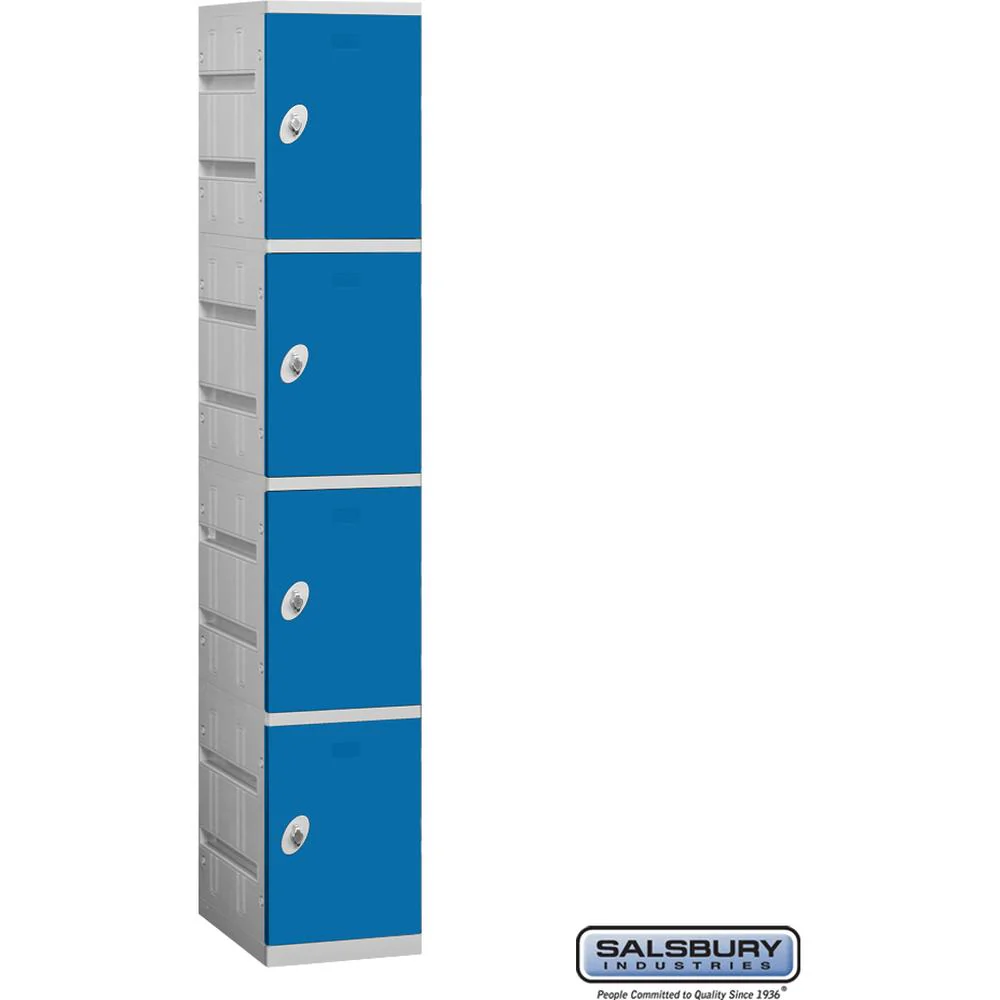 12" Wide Four Tier Plastic Locker - 1 Wide - 6 Feet High - 18" Deep by Salsbury - Image 4