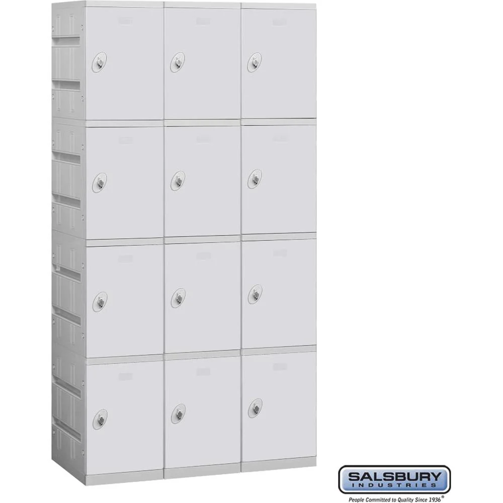 12" Wide Four Tier Plastic Locker - 3 Wide - 6 Feet High - 18" Deep by Salsbury - Image 5