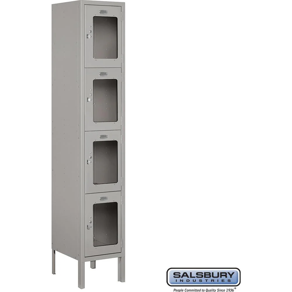 12" Wide Four Tier See-Through Metal Locker - 1 Wide - 5 Feet High - 12" Deep by Salsbury - Image 8