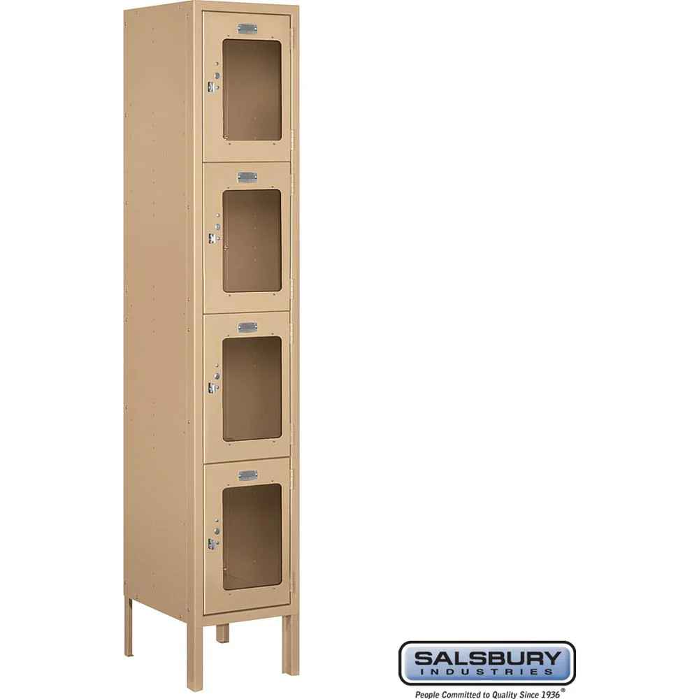 12" Wide Four Tier See-Through Metal Locker - 1 Wide - 5 Feet High - 12" Deep by Salsbury - Image 9