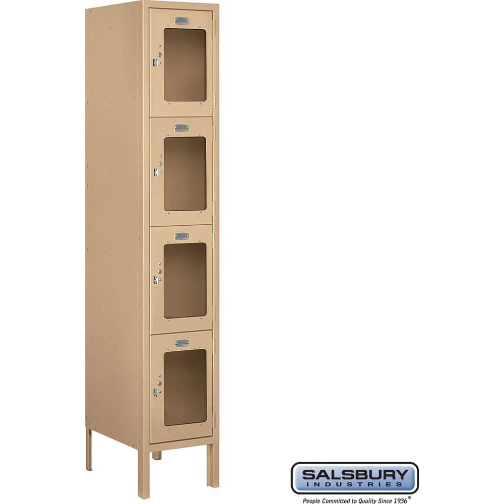 12" Wide Four Tier See-Through Metal Locker - 1 Wide - 5 Feet High - 15" Deep by Salsbury - Image 10