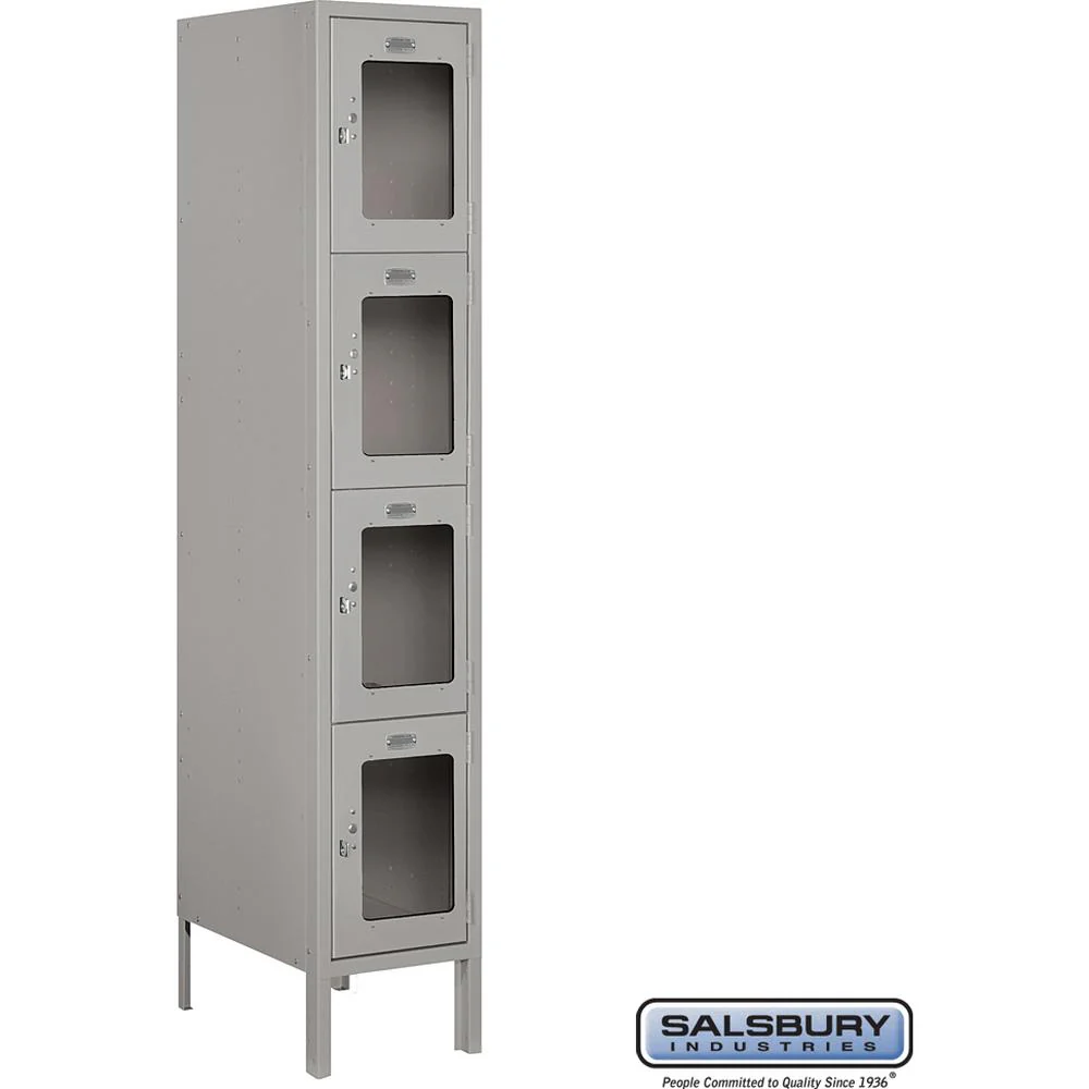 12" Wide Four Tier See-Through Metal Locker - 1 Wide - 5 Feet High - 18" Deep by Salsbury - Image 7