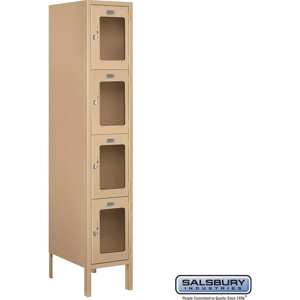 12" Wide Four Tier See-Through Metal Locker - 1 Wide - 5 Feet High - 18" Deep by Salsbury - Image 9