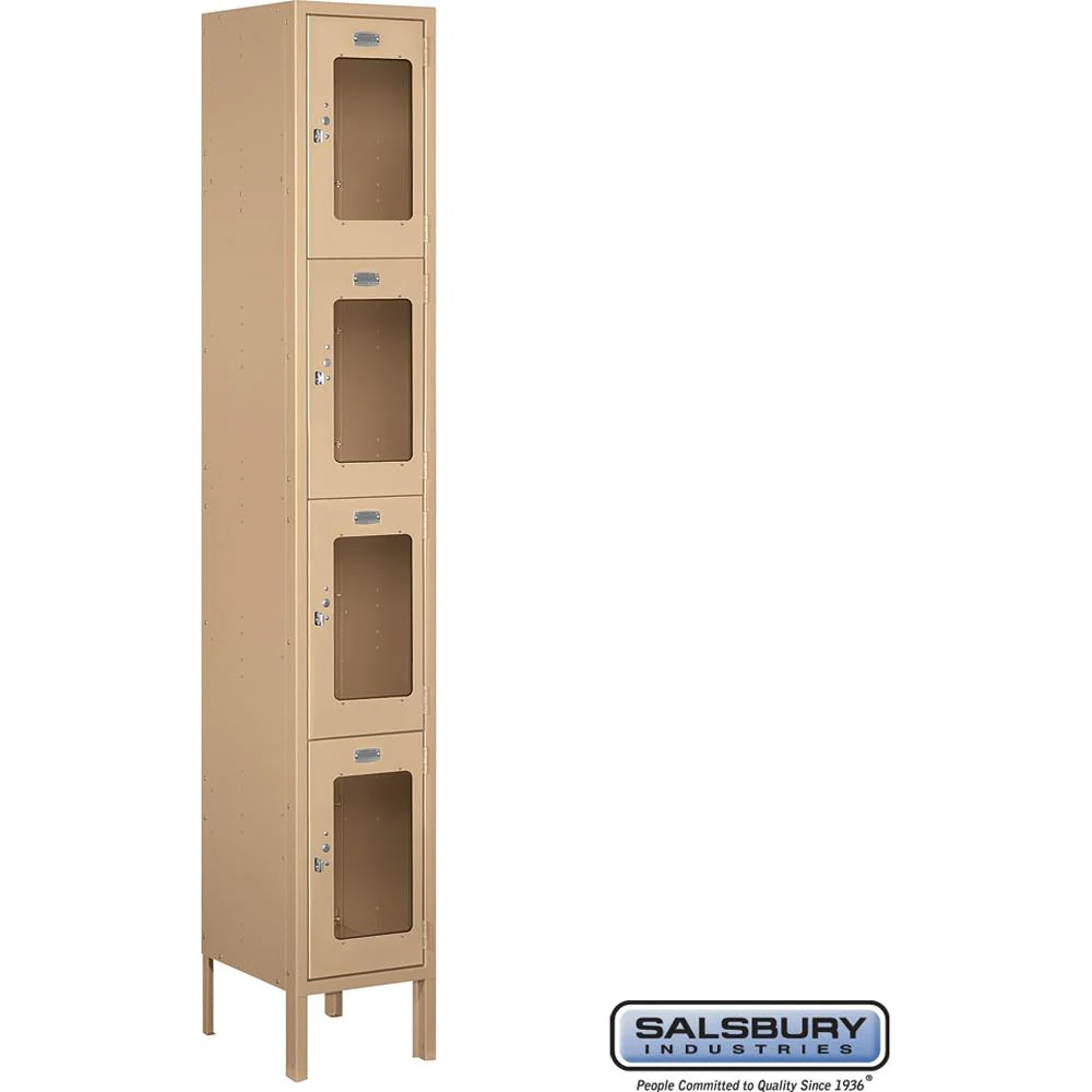 12" Wide Four Tier See-Through Metal Locker - 1 Wide - 6 Feet High - 12" Deep by Salsbury - Image 9
