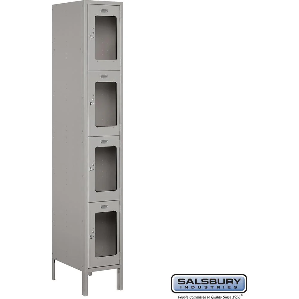 12" Wide Four Tier See-Through Metal Locker - 1 Wide - 6 Feet High - 18" Deep by Salsbury - Image 7