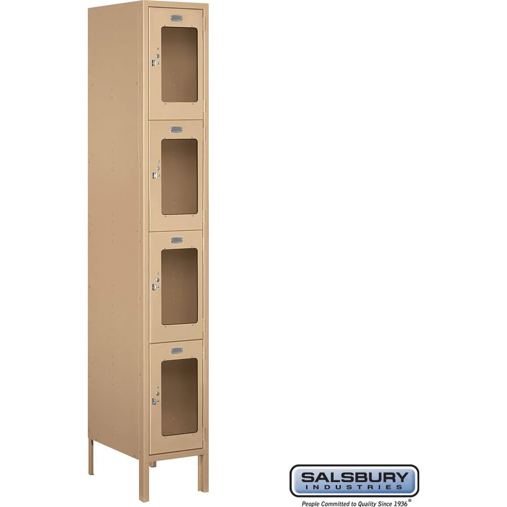 12" Wide Four Tier See-Through Metal Locker - 1 Wide - 6 Feet High - 18" Deep by Salsbury - Image 9