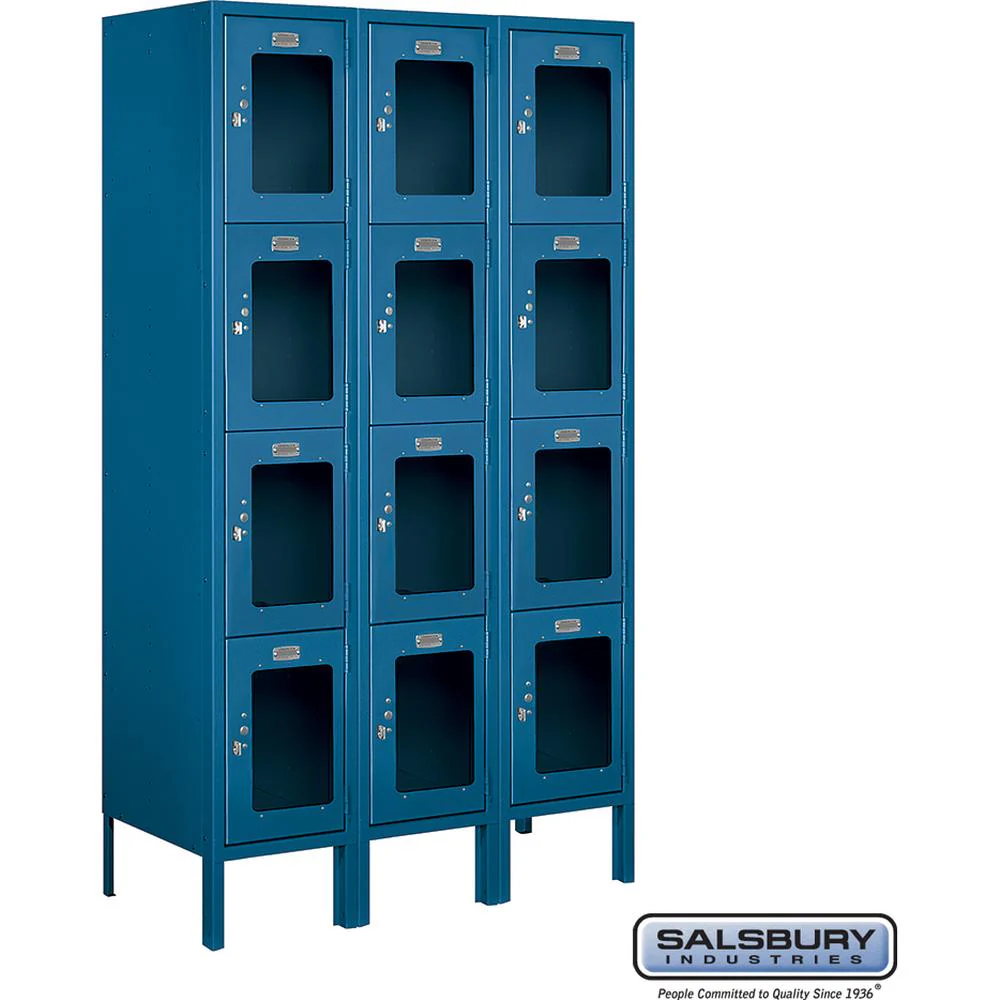 12" Wide Four Tier See-Through Metal Locker - 3 Wide - 5 Feet High - 15" Deep by Salsbury - Image 6