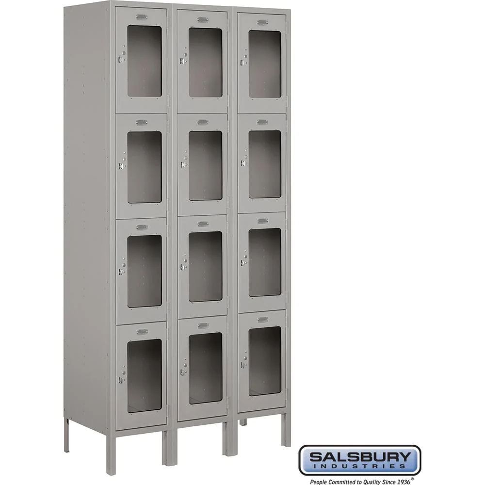 12" Wide Four Tier See-Through Metal Locker - 3 Wide - 6 Feet High - 15" Deep by Salsbury - Image 8